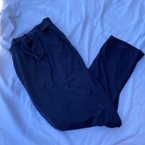 navy blue slack style stretchy jogger